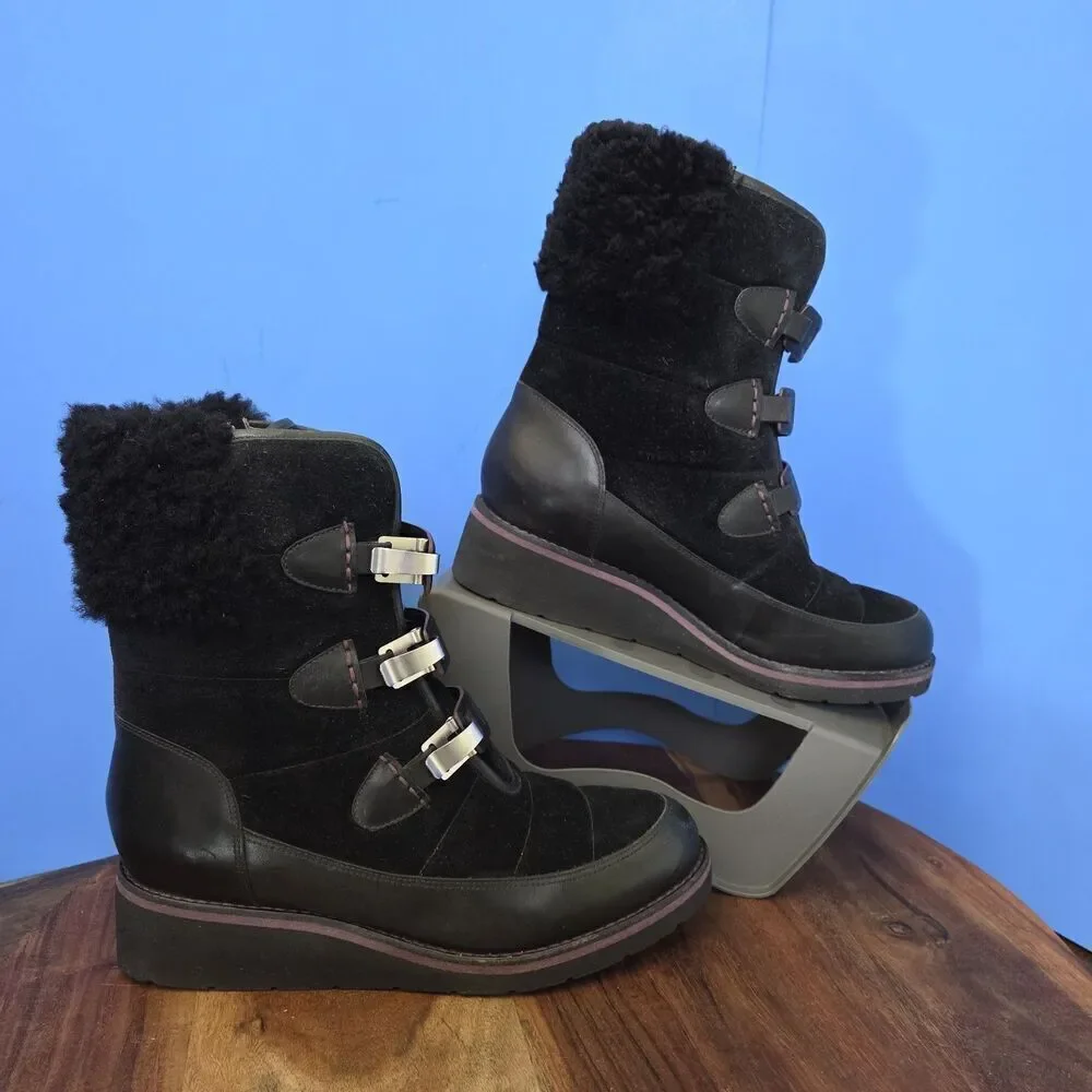 Cole Haan Lania NikeAIR Boots Leather / Suede Black Women's 7